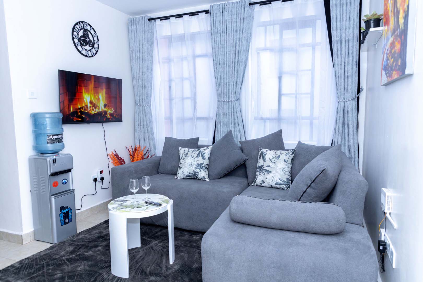 The Kiota Place living room with modern furnishings